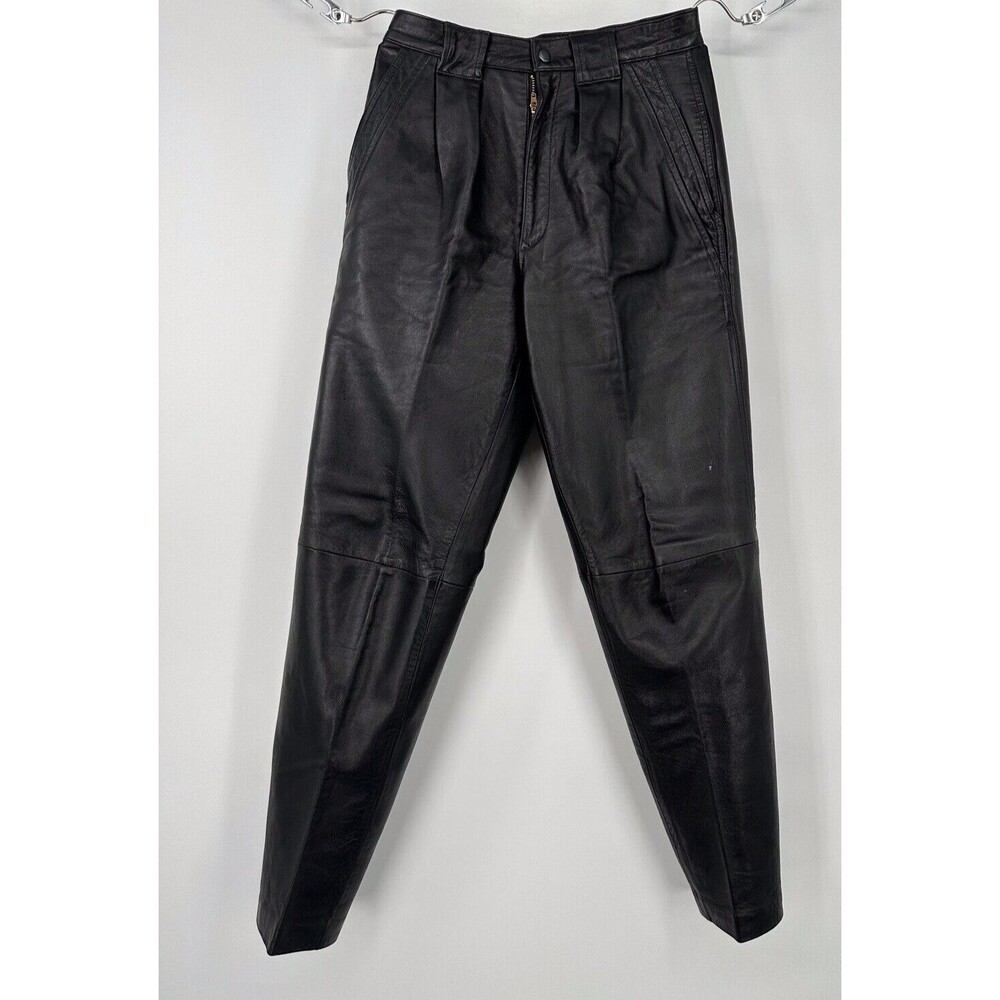 Vintage Women's Michael Hoban North Beach‎ Leather Pants Black Size 26